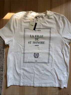 Maje White T-Shirt Book cover Brand New With Tag Size 1